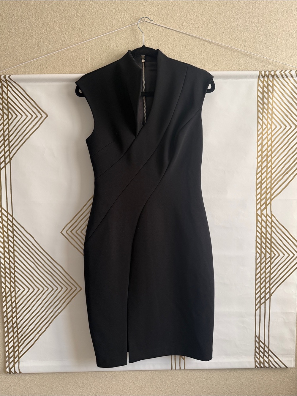 Ted Baker Black Sleeveless Wrap-Style Midi Dress
